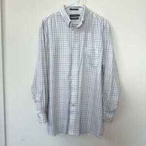 Daniel Cremieux Signature Collection Non Iron Check Shirt White Blue Brown L